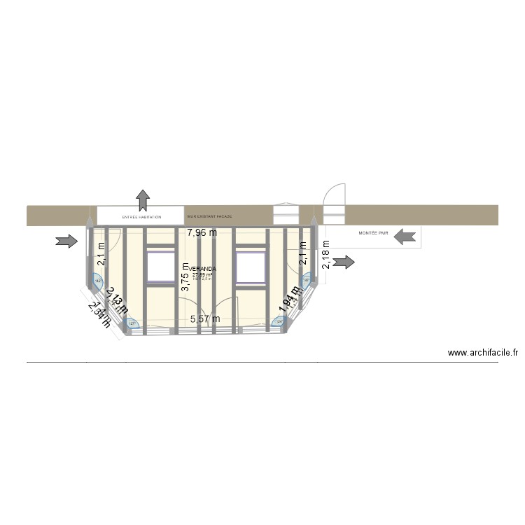 VERANDA 04_toiture. Plan de 1 pièce et 28 m2