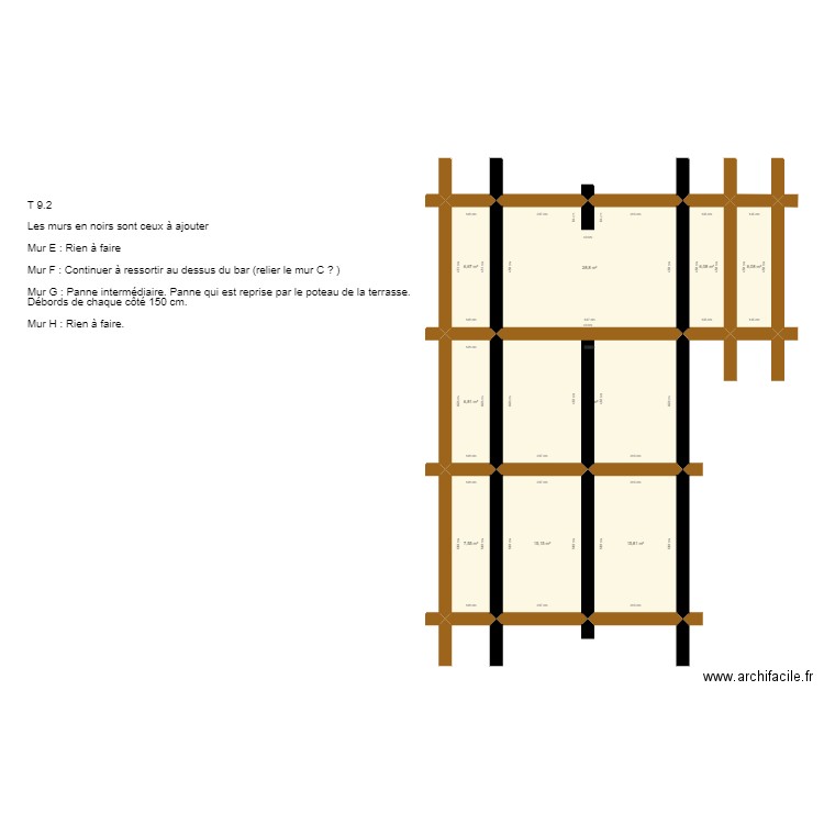 Plan T 9.2. Plan de 9 pièces et 121 m2