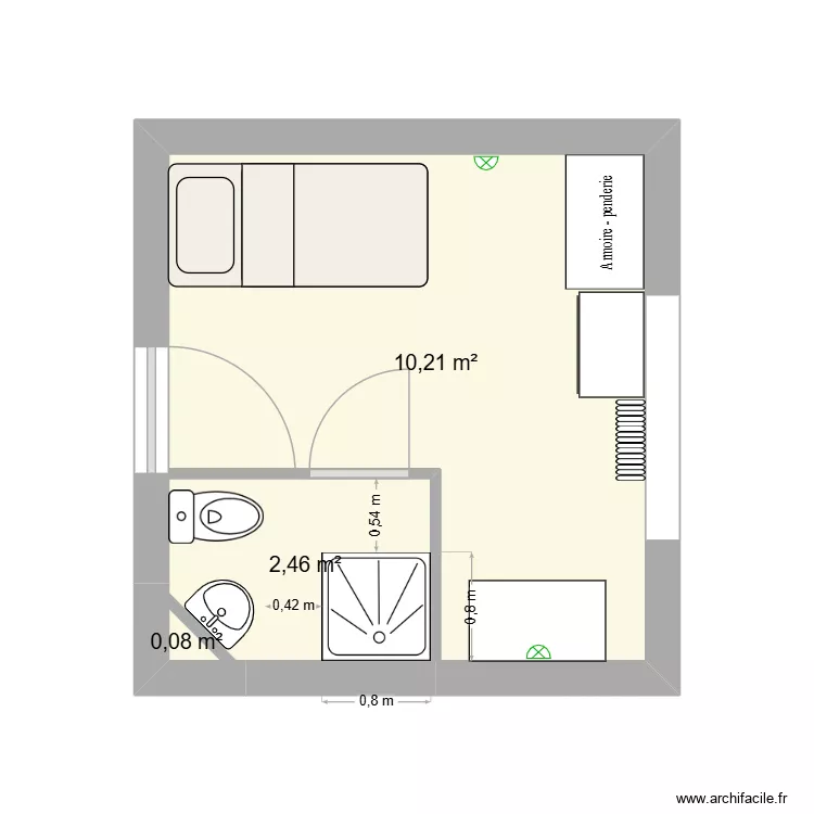CHAMBRE LC2 SALON. Plan de 3 et 13 m² CHAMBRE LC2 SALON. Plan de 3 et 13 m²