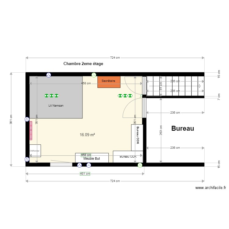 projet scrap def. Plan de 1 pièce et 16 m2