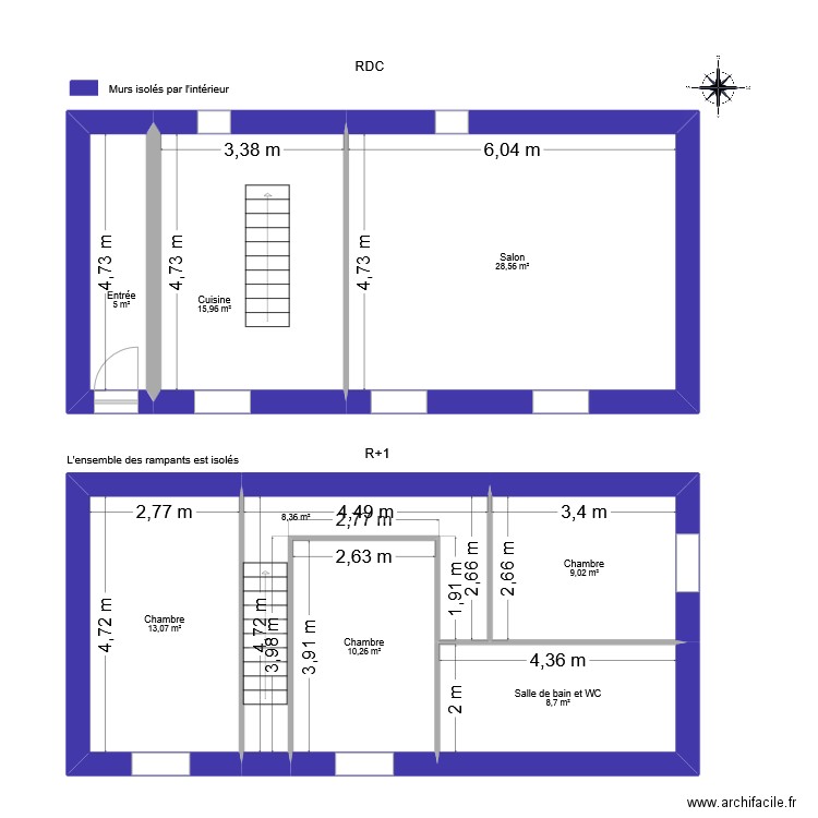 DANIEL Perrine. Plan de 8 pièces et 99 m2