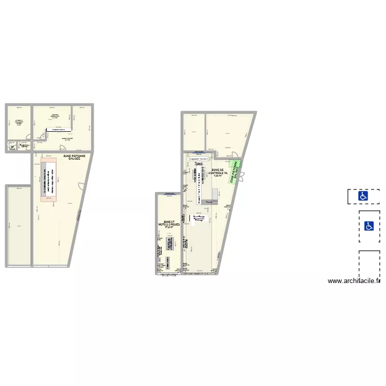 Projet CCT mixte VL/CL MCT L AIGLES 61EKLA V4 fosse. Plan de 11  et 529 m²