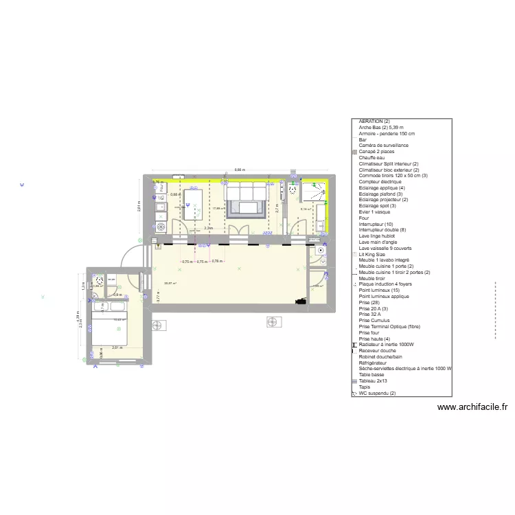 Appart Ensues ELEC V2. Plan de 6 Pièces et 62 m² Appart Ensues ELEC V2. Plan de 6 Pièces et 62 m²