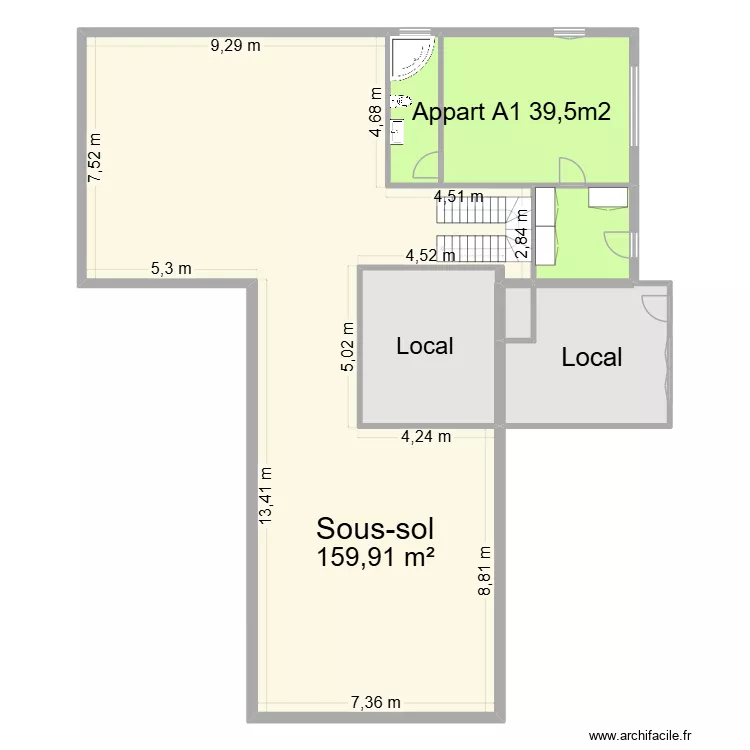 SCI Thiers appart A1. Plan de 
