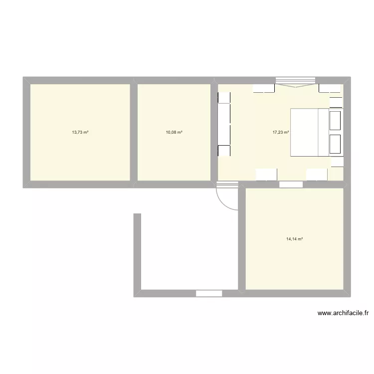 1 er etzge. Plan de 4  et 55 m²