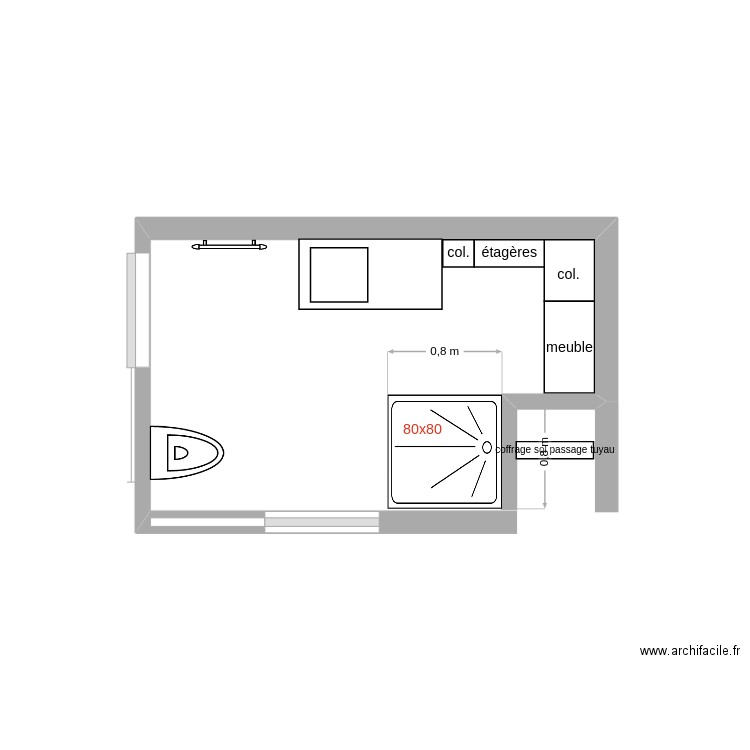 sdb Emily. Plan de 0 pièce et 0 m2