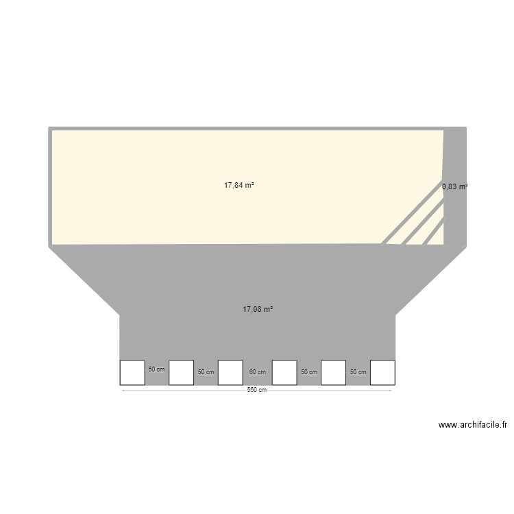 Loury terrasse. Plan de 6 pièces et 36 m2