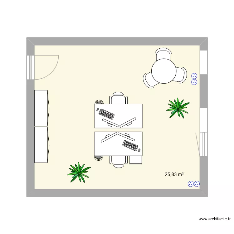 MARKETING. Plan de 1 pièce et 26 m²