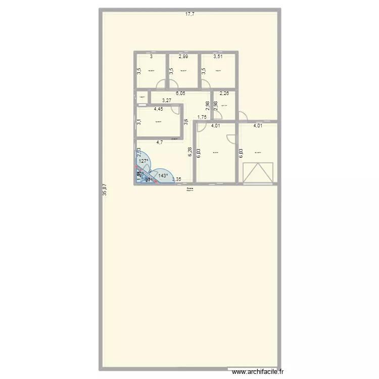 ridha. Plan de 11  et 777 m²