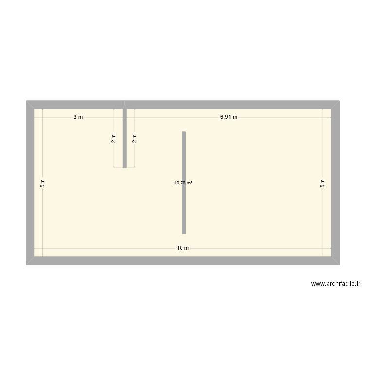Plan 01. Plan de 1 pièce et 50 m2
