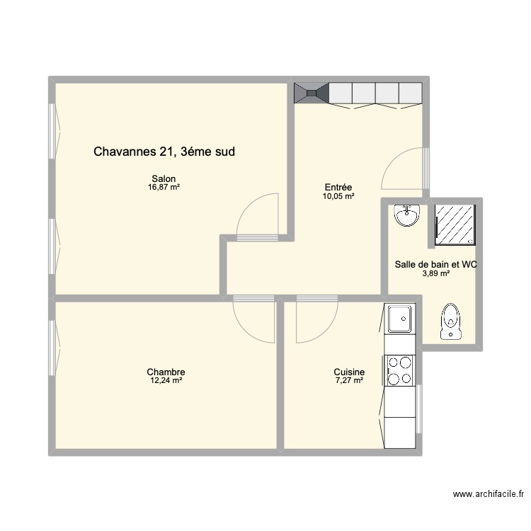 Chavannes 2, 3 éme sud. Plan de 0 pièce et 0 m2