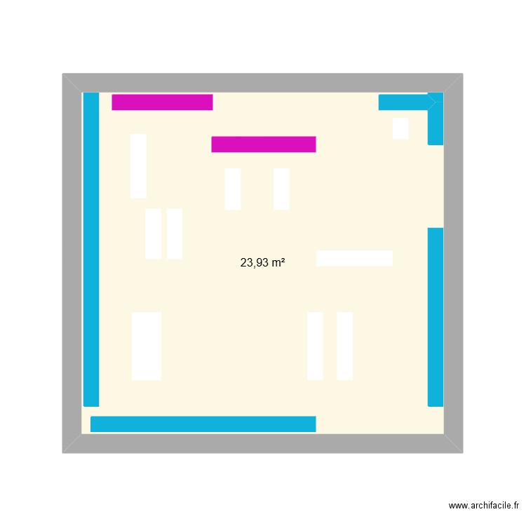 plan magasin. Plan de 1 pièce et 24 m2