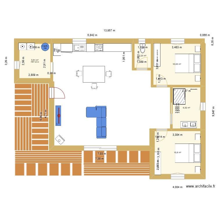 Chalet bis 1. Plan de 5 pièces et 36 m2