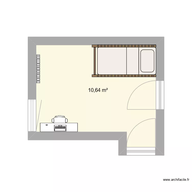 Chambre Iris. Plan de 1 Pièce et 11 m²