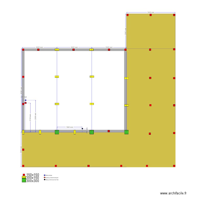 45 Сумароково Сваи. Plan de 1 pièce et 53 m2