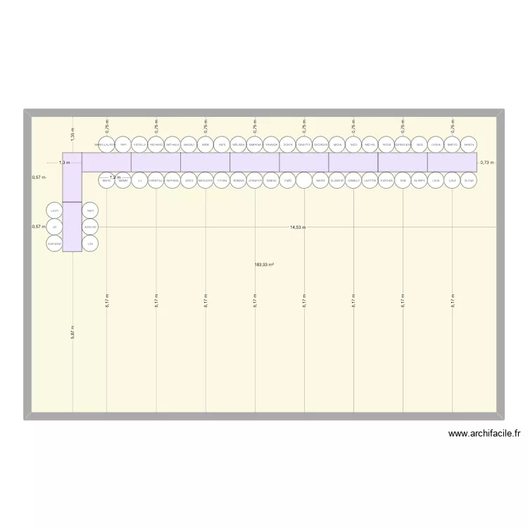 ANNIVERSAIRE LAETI. Plan de 1 et 184 m² ANNIVERSAIRE LAETI. Plan de 1 et 184 m²