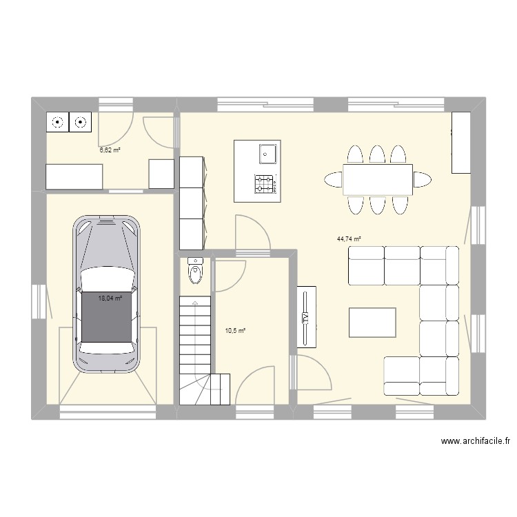 maison 1. Plan de 4 pièces et 80 m2