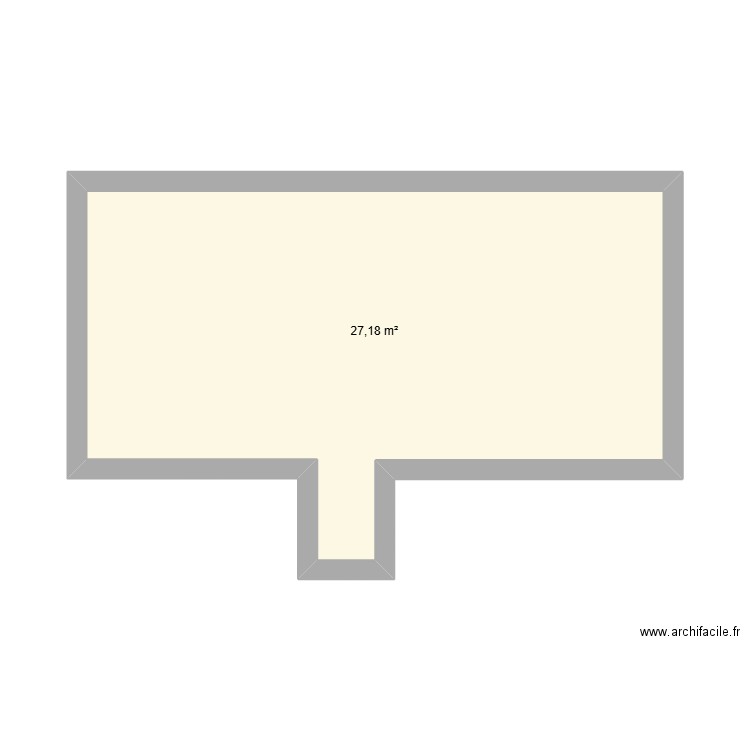 Plan devant portail. Plan de 1 pièce et 27 m2
