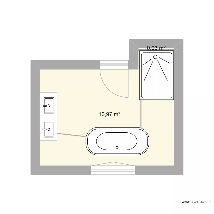 SDB BOUVIGNY COTE REEL. Plan de 