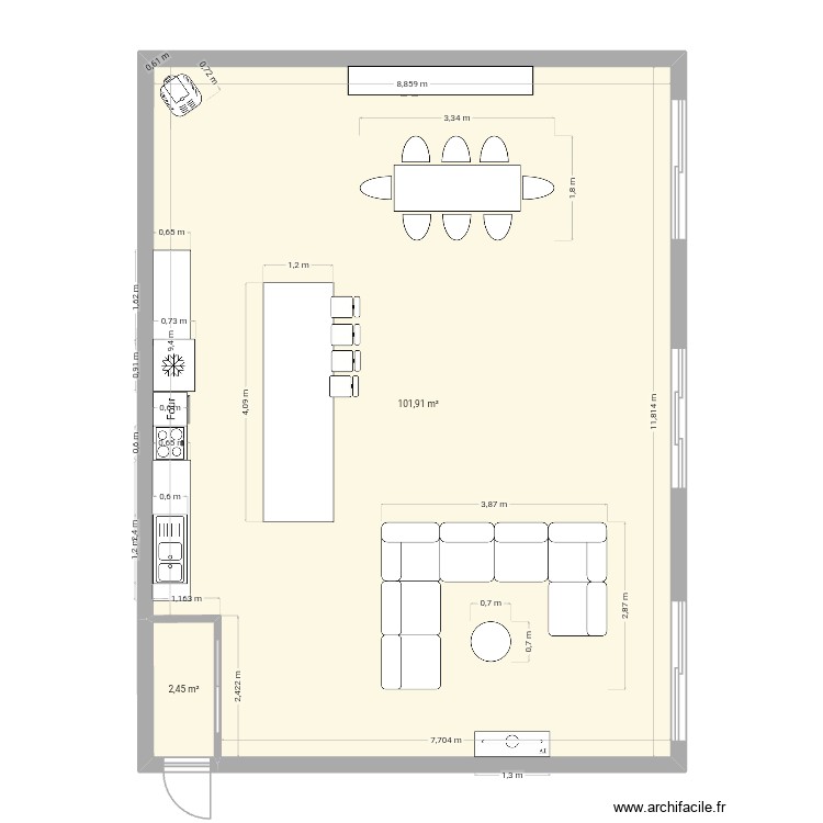 Piece principale. Plan de 0 pièce et 0 m2