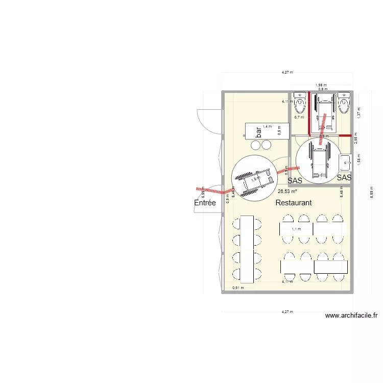 Salle la nova apres travaux. Plan de Salle la nova apres travaux. Plan de