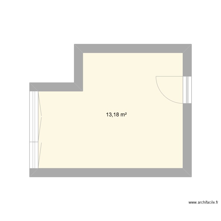Chambre Thomas. Plan de 1 pièce et 13 m2