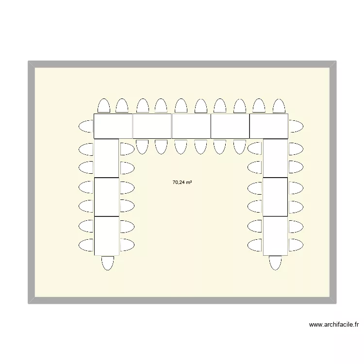 Bapteme. Plan de 1  et 70 m²