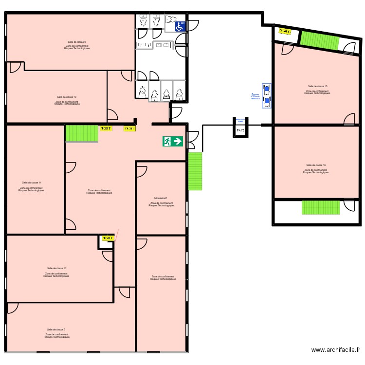 Olivier - Etage général  Risques Techno. Plan de 24 pièces et 3871 m2