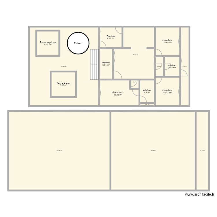 LABASE1. Plan de 15 pièces et 199 m2