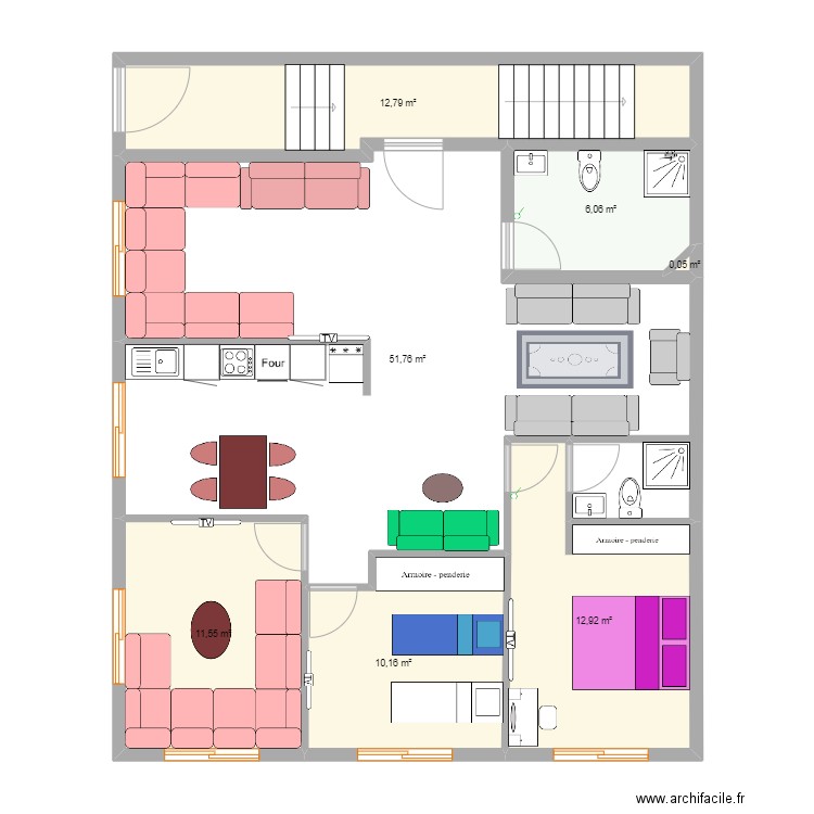 had soualem. Plan de 7 pièces et 105 m2