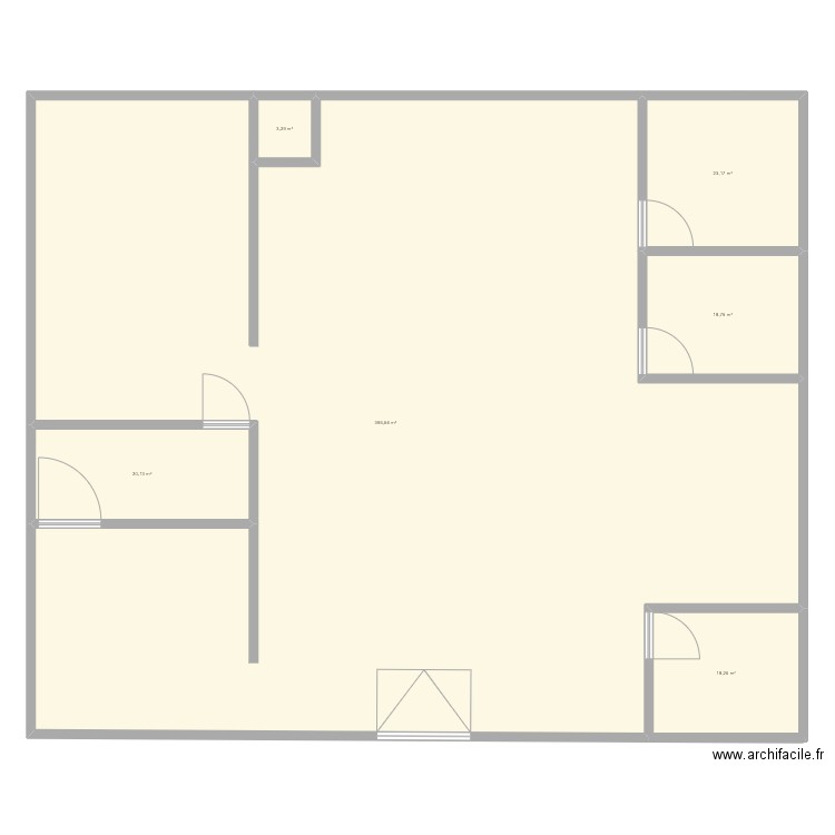 usine. Plan de 6 pièces et 480 m2