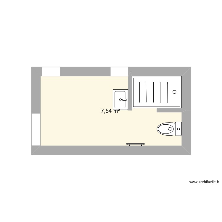 sdb filles 1. Plan de 1 pièce et 8 m2