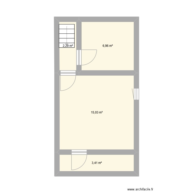 SCHEMA  ARCHITECTURAL CHAMBRE GRENIER. Plan de 4 pièces et 28 m2