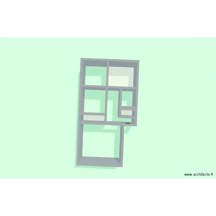 Villeneuve 2. Plan de 3 pièces et 14 m2