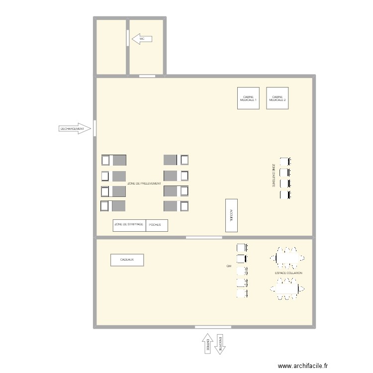 Mont-Sur-Marchienne - Grande Salle. Plan de 4 pièces et 170 m2