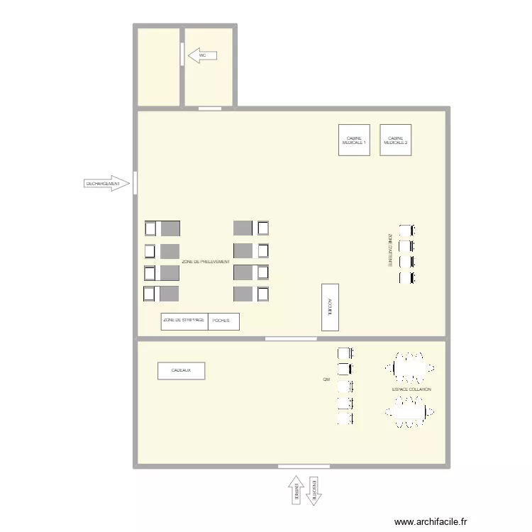 Mont-Sur-Marchienne - Grande Salle. Plan de 