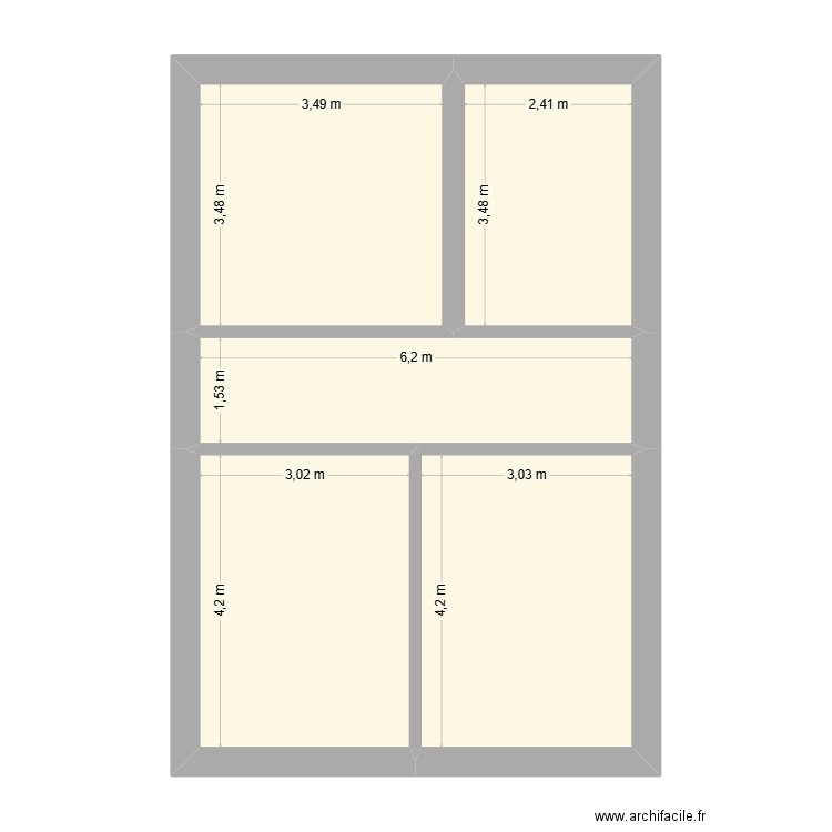 Astrid 2 étage. Plan de 5 pièces et 55 m2