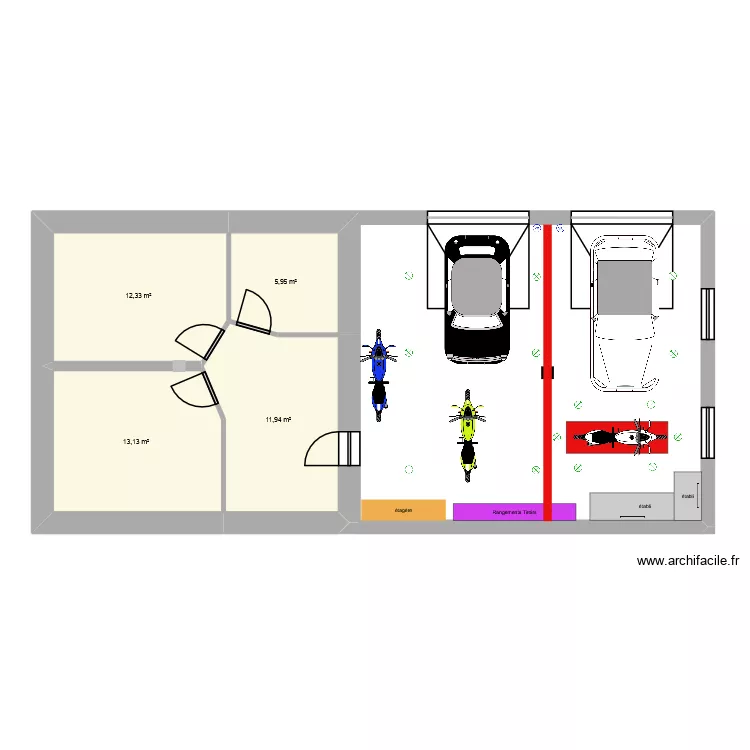 Plan Electricité pour Extention Sous-sol. Plan de 4 et 43 m² Plan Electricité pour Extention Sous-sol. Plan de 4 et 43 m²