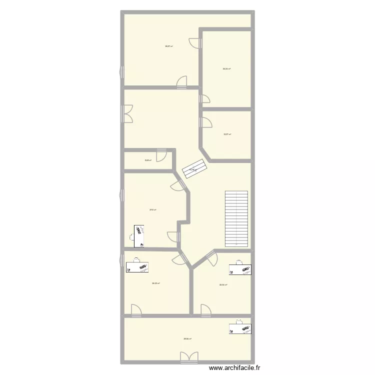 Clinique Houdan. Plan de 9  et 267 m²