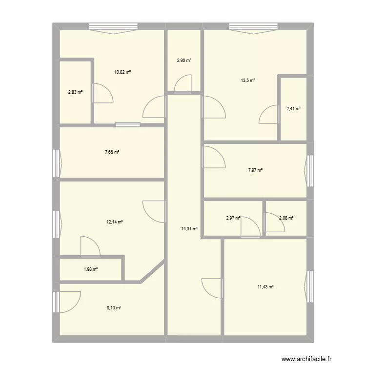 Saint-agne 1er &eacute;tage. Plan de 14  et 101 m²