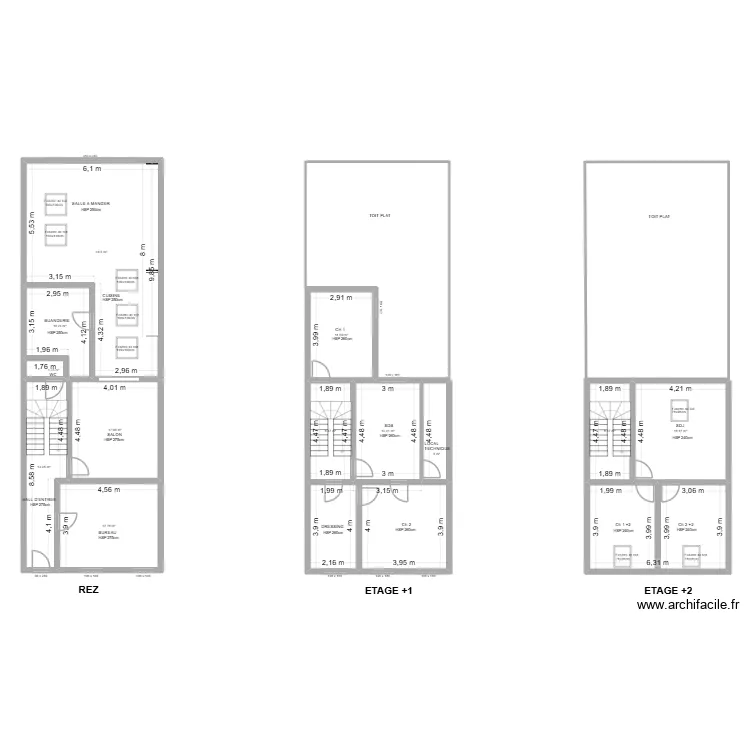 GODARD Jean-Fran&ccedil;ois. Plan de 14  et 221 m²
