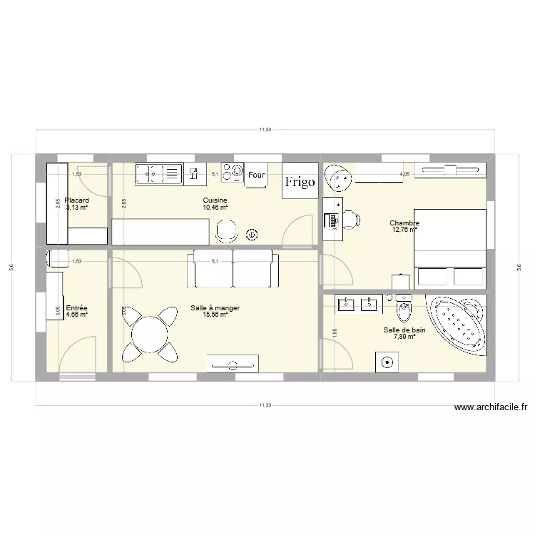 P1 appartement. Plan de P1 appartement. Plan de