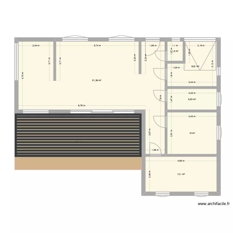 plan maison 2. Plan de 6 Pièces et 89 m²