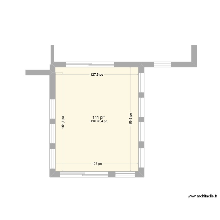 Salle à manger. Plan de 1 pièce et 13 m2