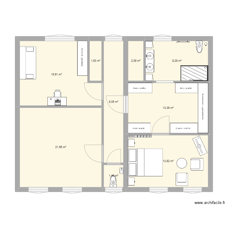 maison étage 1. Plan de 0 pièce et 0 m2