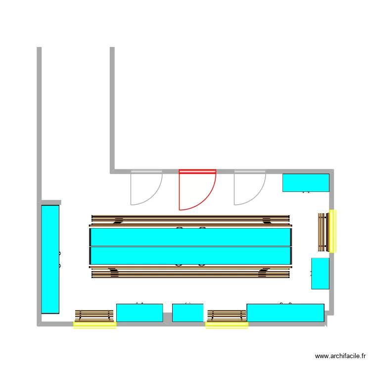 Vestiaire non chauffant. Plan de 