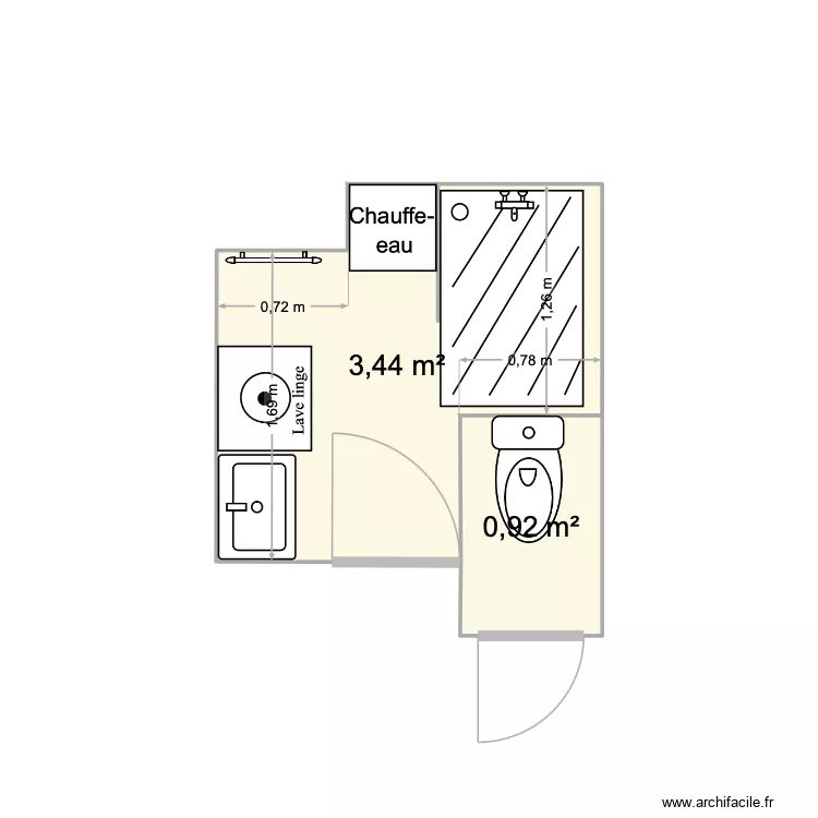 Salle de bain lille. Plan de 2 et 4 m² Salle de bain lille. Plan de 2 et 4 m²