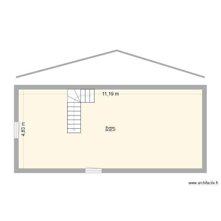 CASTANDET ETA2. Plan de 1 pièce et 54 m2