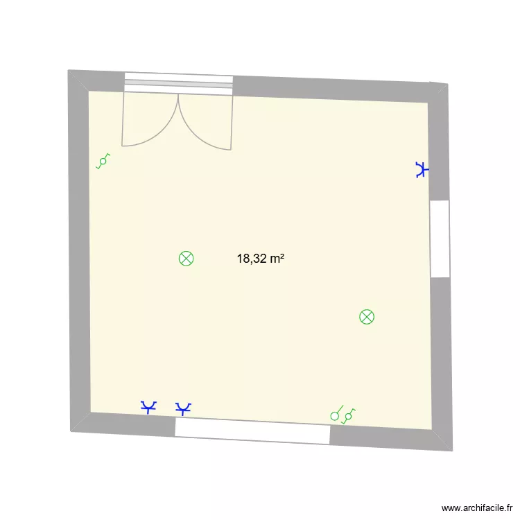 pjuilet2026. Plan de 1  et 18 m²