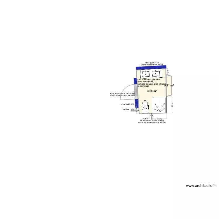 Gy sdb ch eveque V1. Plan de 2 et 4 m² Gy sdb ch eveque V1. Plan de 2 et 4 m²